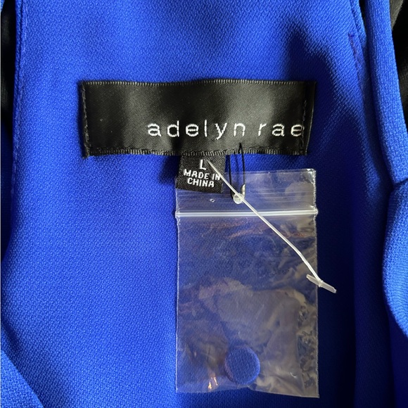 ADELYN RAE Ruffle Crepe Popover Dress In Electric Blue Royal  size L - Picture 6 of 8